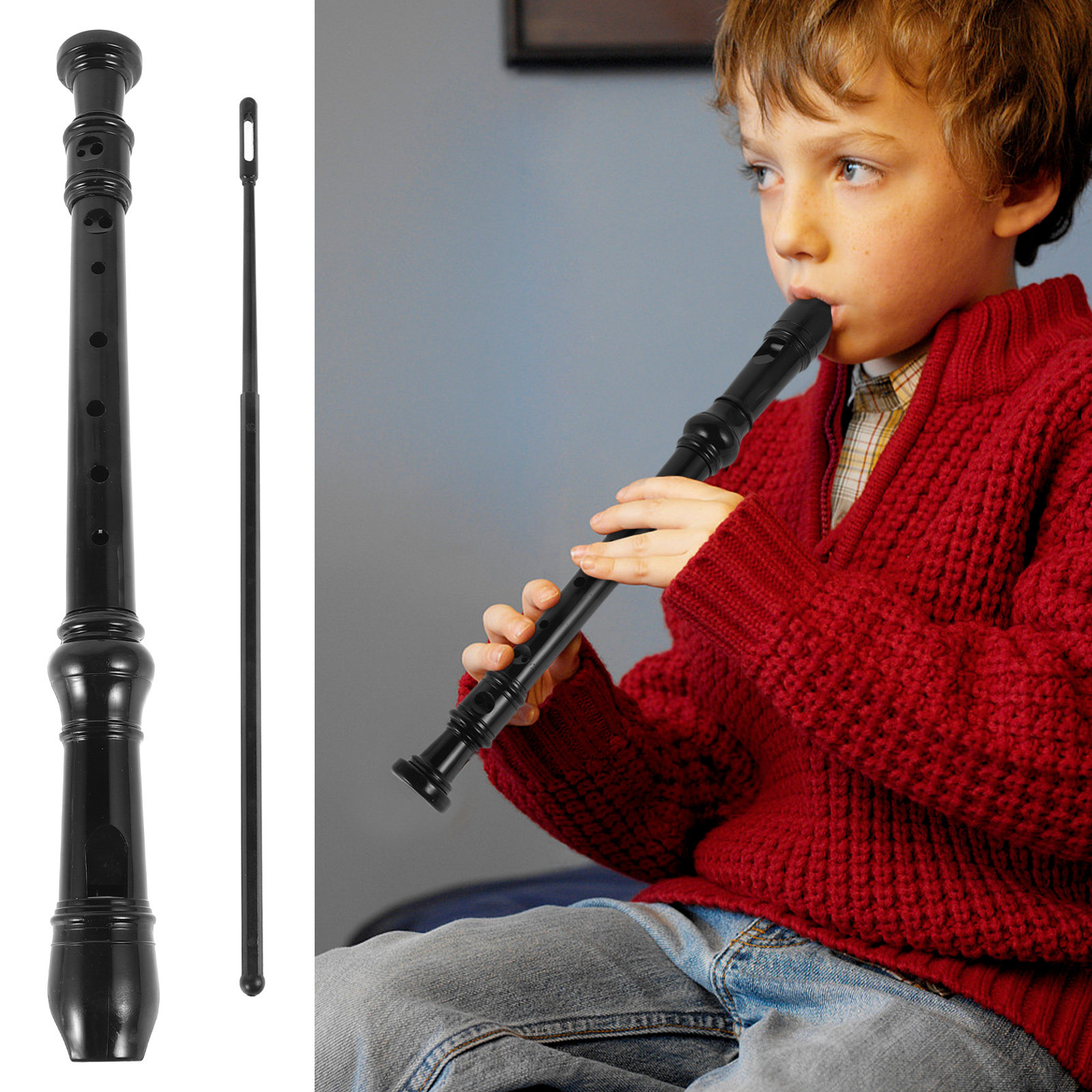 8 Hole Black Transparent ABS R - Soprano Recorder Plastic recension och pris