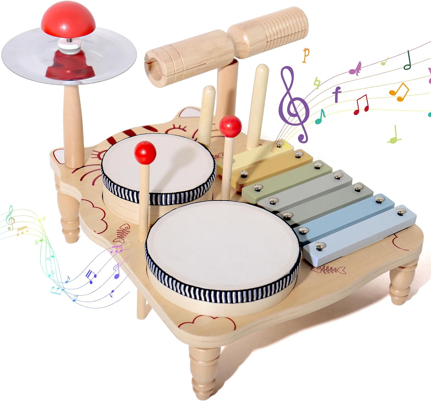 Wooden Xylophone Drum Set For  - Musical Instrument Harmonium recension och pris