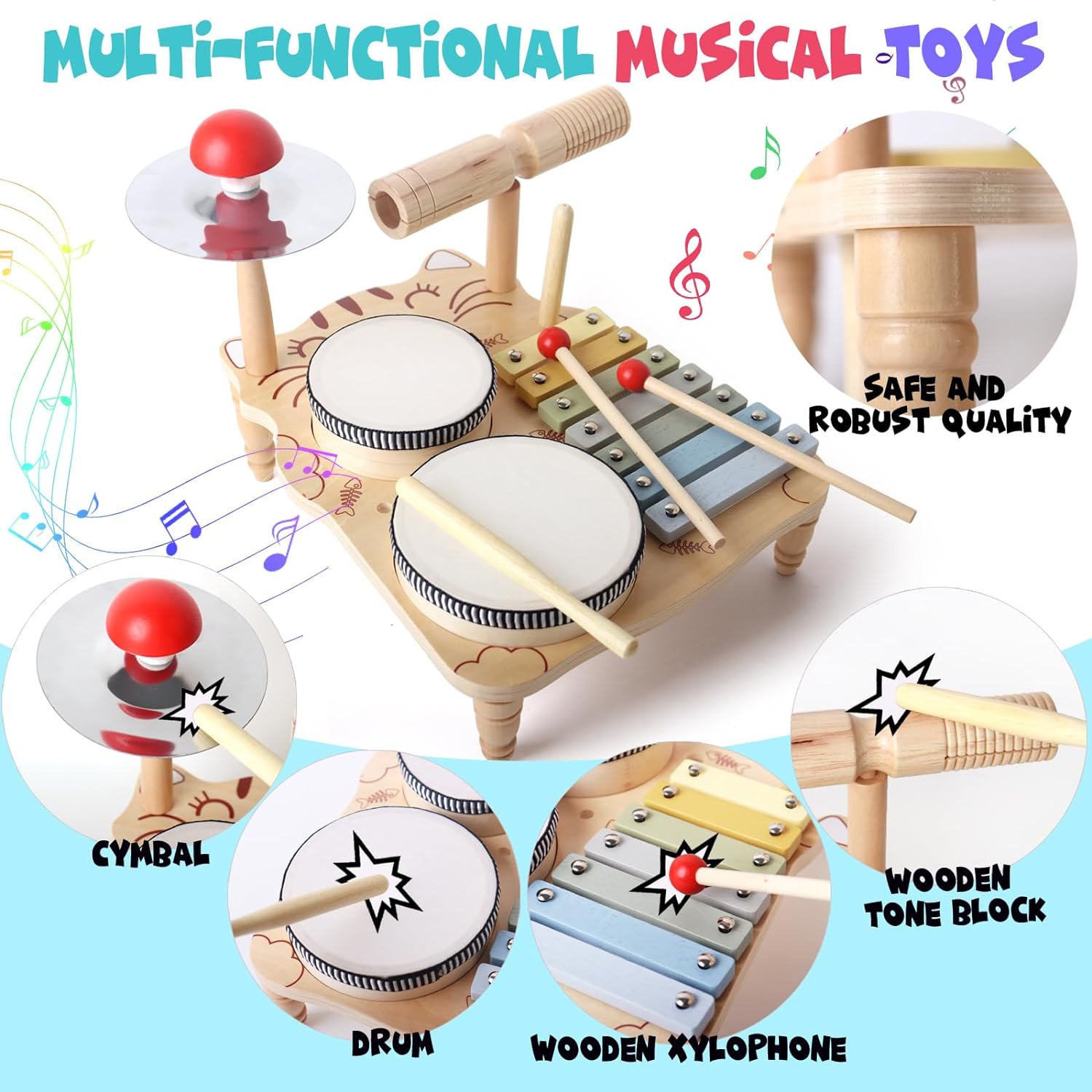Wooden Xylophone Drum Set For  - Musical Instrument Harmonium recension och pris