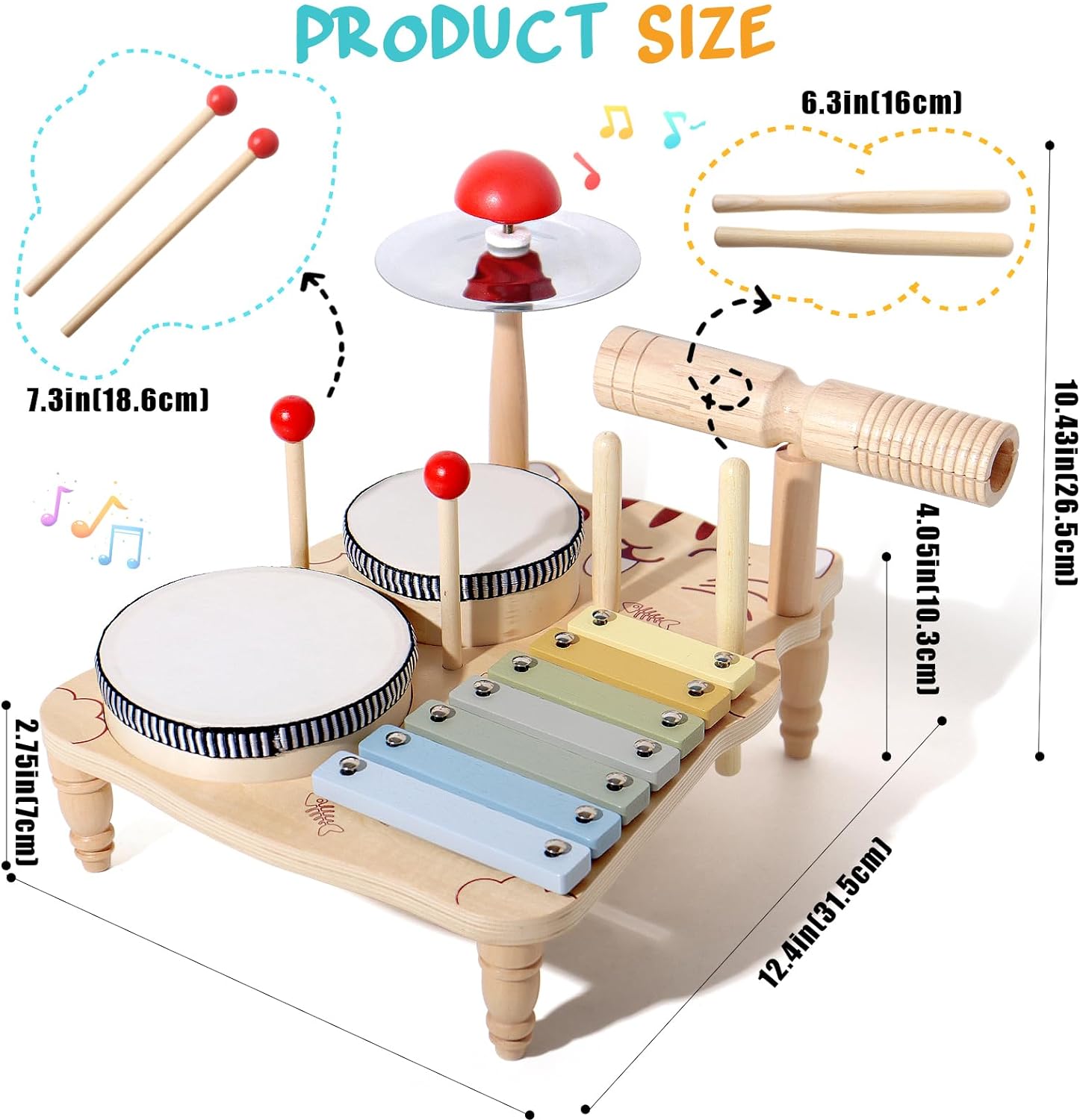 Wooden Xylophone Drum Set For  - Musical Instrument Harmonium recension och pris